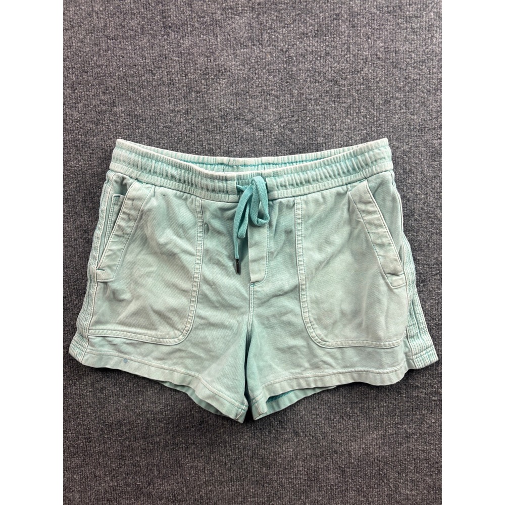 Athleta Farallon Shorts Womens S Blue Cotton Blend Drawstring Pockets Casual